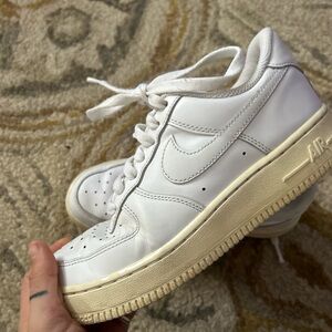 Nike White Sneakers with Cream Sole